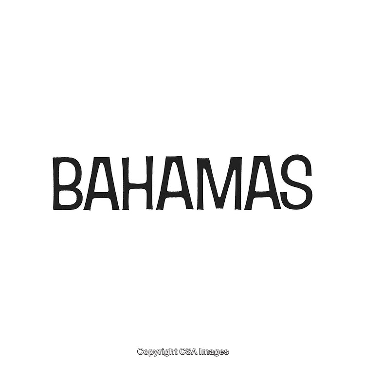 Stylized Bahamas Text Logo With Bold Lettering on White Background