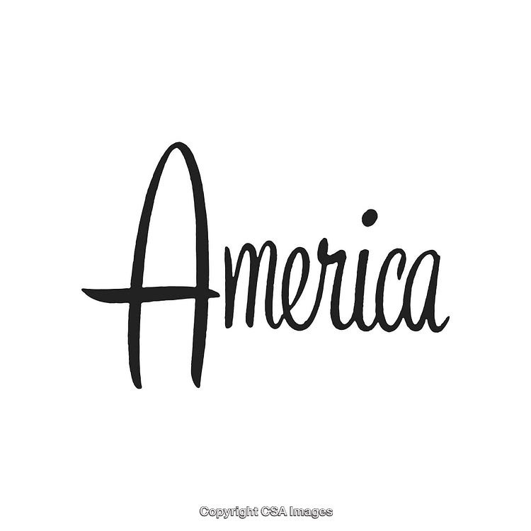 Elegant Artistic Typography Featuring the Word America in Handwritten Style