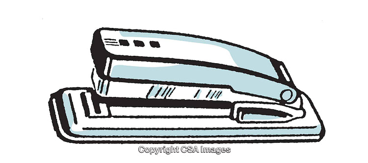 Illustration of a Stapler in a Simplified Artistic Style