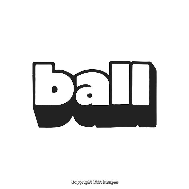 Bold Black And White Typography Design Featuring the Word Ball