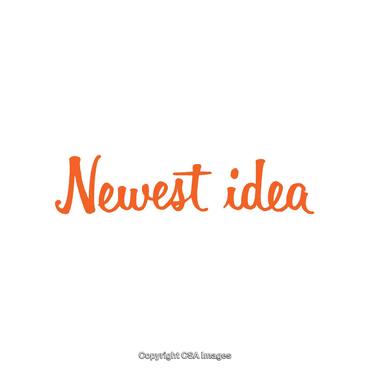Orange Script Typography Reading 'Newest Idea' on White Background