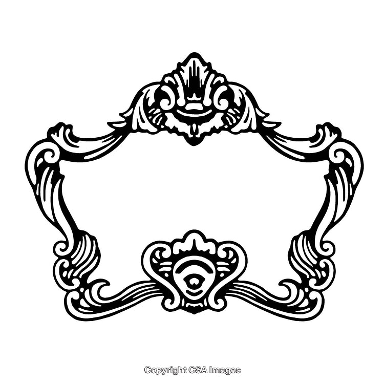 Ornate Vintage Black and White Frame with Intricate Details