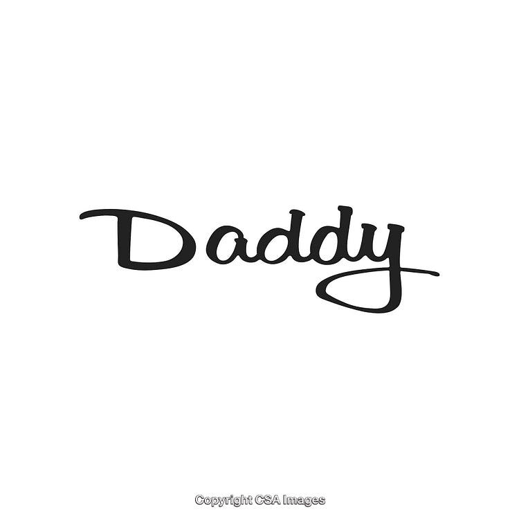 Stylish Handwritten Script Design Featuring the Word Daddy in Black