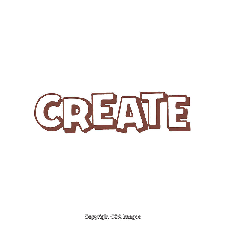 Creative Sketch Style Illustration Depicting the Word Create in Bold Text