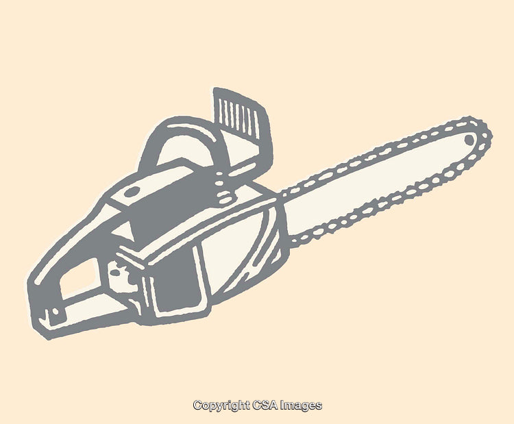Detailed Line Art Illustration of Logging Tool in Minimalist Style