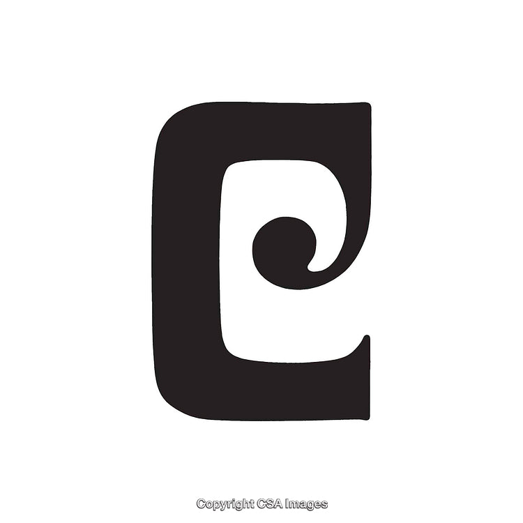 Bold Artistic Representation of the Letter 'C' with Unique Spiral Feature