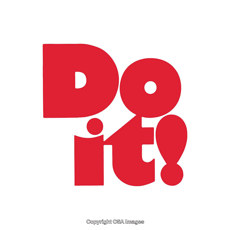 Bold Red Inspirational Text Saying 'Do It' on White Background
