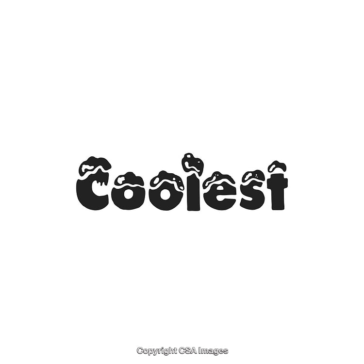 Coolest Text Logo in Snowy Themed Style with Black and White Contrast
