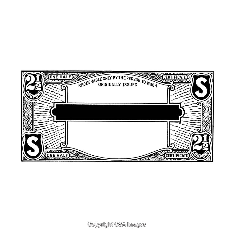 Vintage Black and White Coupon Border Design with Detailed Patterns