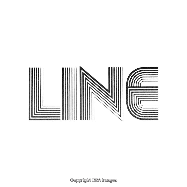 Minimalist Line Typography Design with Geometric Shapes and Black Thin Strokes