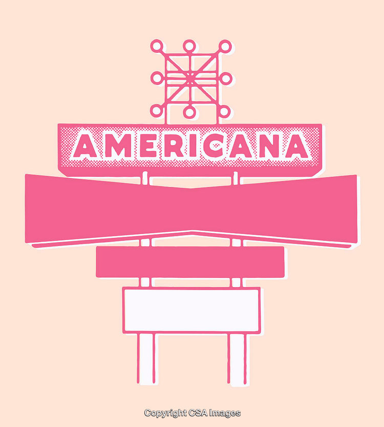Retro-Inspired Americana Sign in Bold Pink Tones