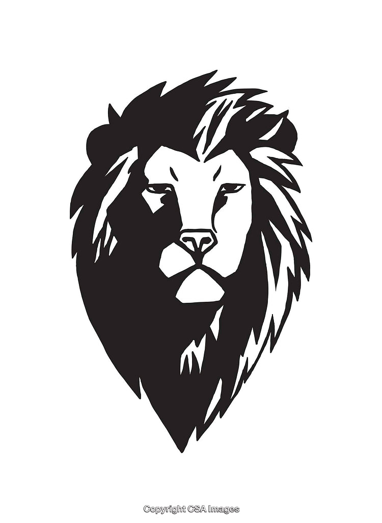Black and White Lion Illustration with Bold Artistic Lines
