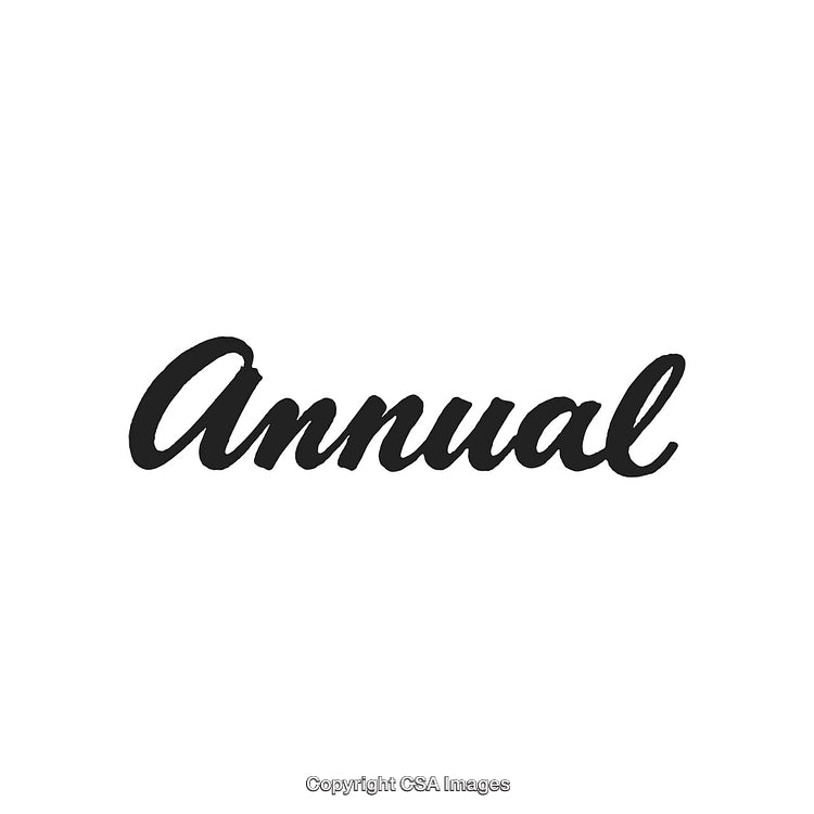Elegant Handwritten Script Showcasing the Word Annual on a Plain Background