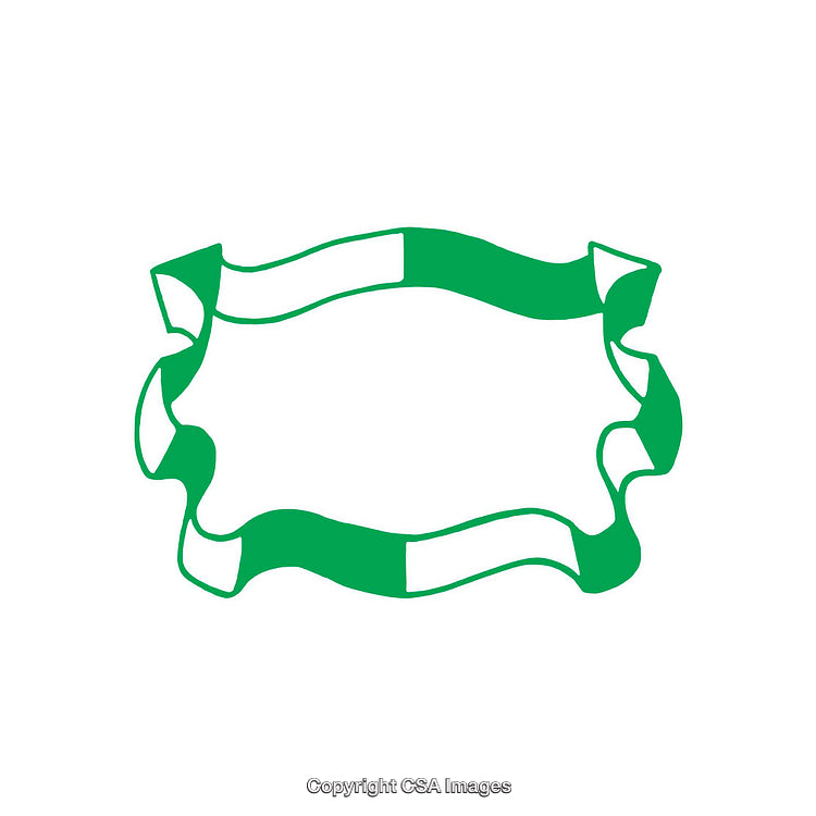 Green Ribbon Banner Design With Empty Center for Custom Text Display
