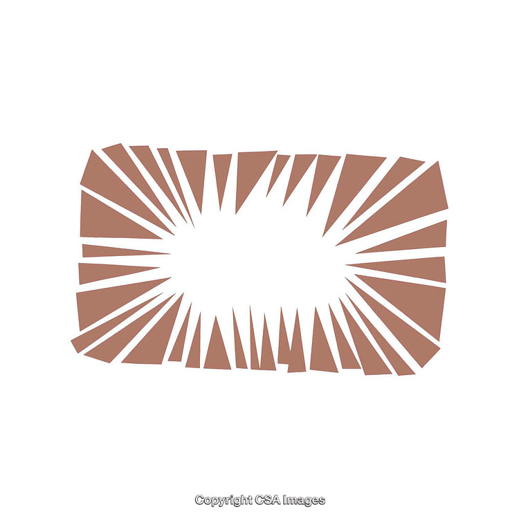 Abstract Geometric Design With Radiating Brown Lines on White Background