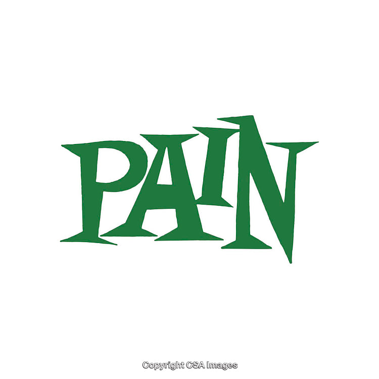 Green Stylized Text With Word 'Pain' on White Background