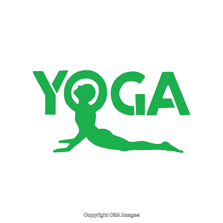 Green Yoga Logo Featuring a Serene Pose and Bold Typography