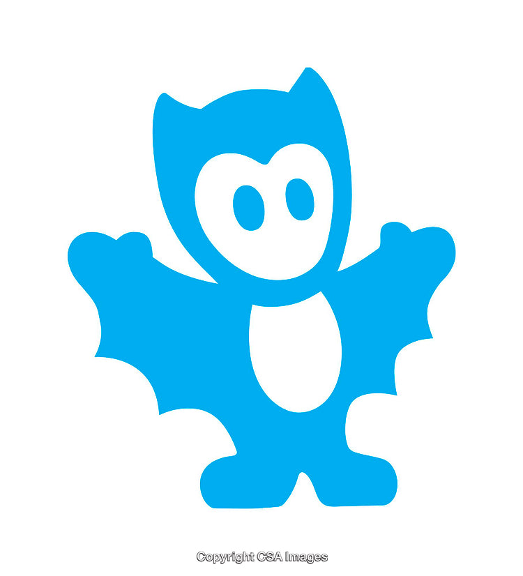 Bright Blue Cartoon Bat Icon with Playful Design