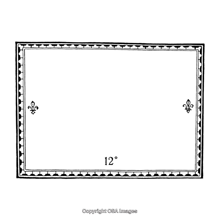 Elegant Black and White Decorative Border Design with Fleur-de-Lis Accents