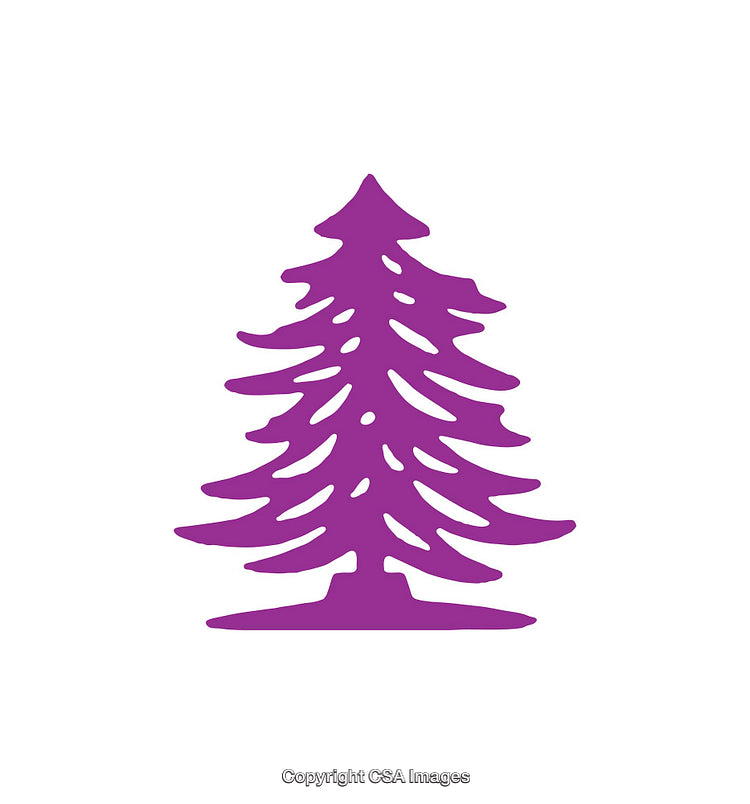 Minimalistic Purple Christmas Tree Icon on White Background