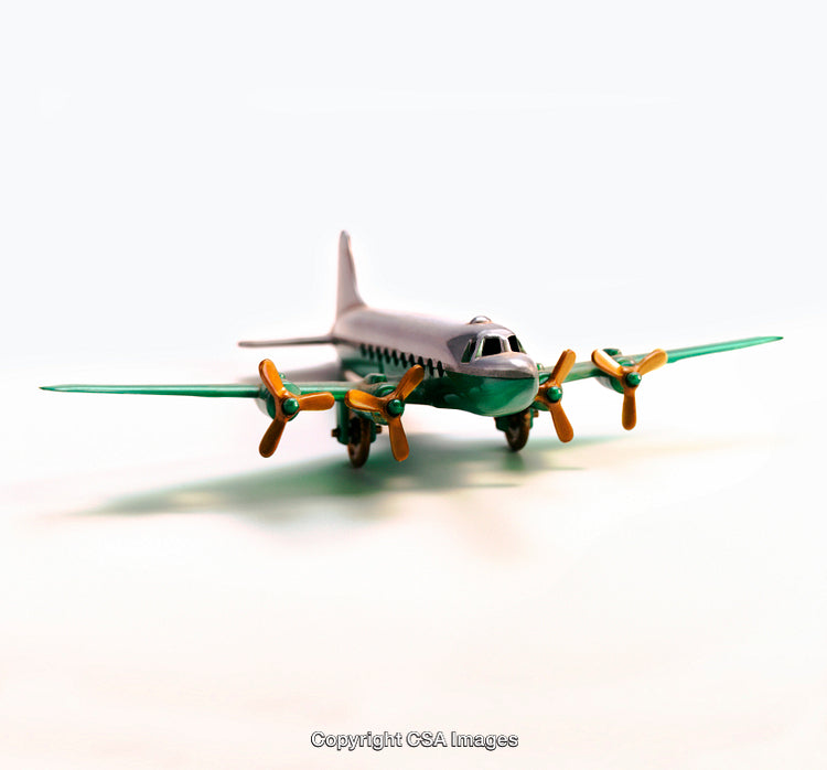 Detailed Model of a Vintage Propeller Airplane Captured in Close-Up View