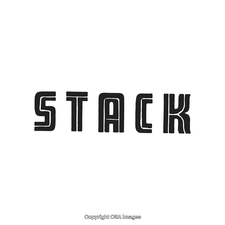 Simple Handwritten Style Typography Word 'Stack' on White Background