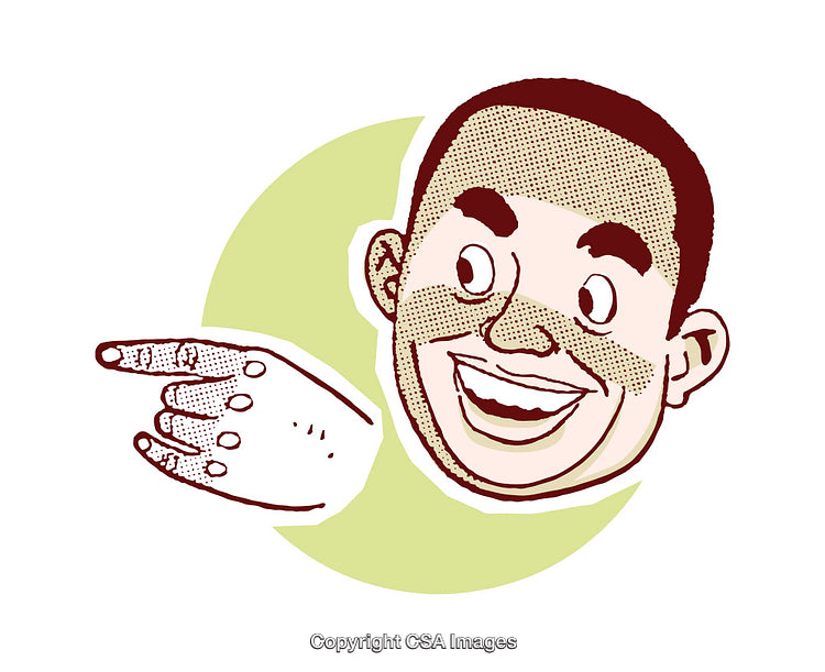 Colorful Illustration of a Smiling Face With a Gesture