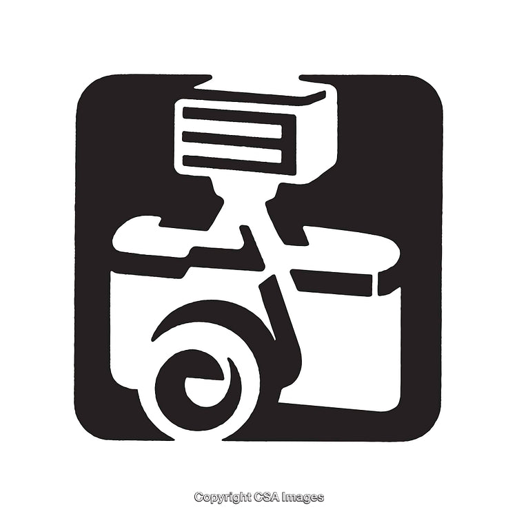 Black and White Line Art of a Delivery Cart Symbol