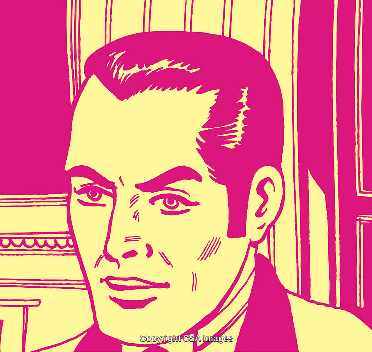 Retro Comic Illustration of a Confident Man in Pop Art Style