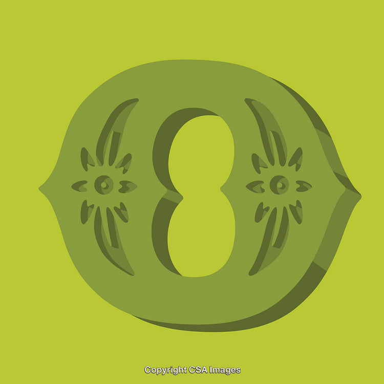 Green Ornamental Letter O on Vibrant Yellow Background Design