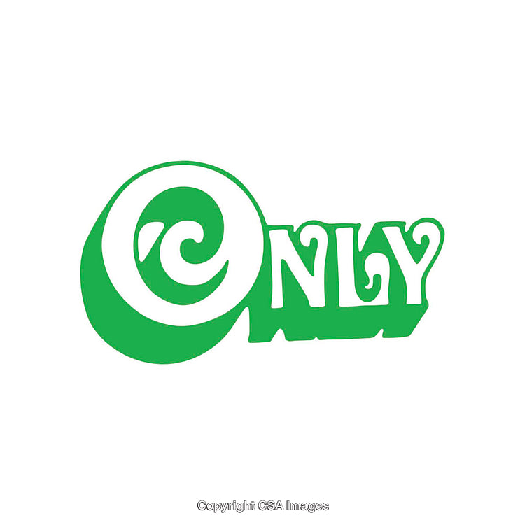 Green Artistic Typography Design Featuring the Word 'Only' in Creative Style
