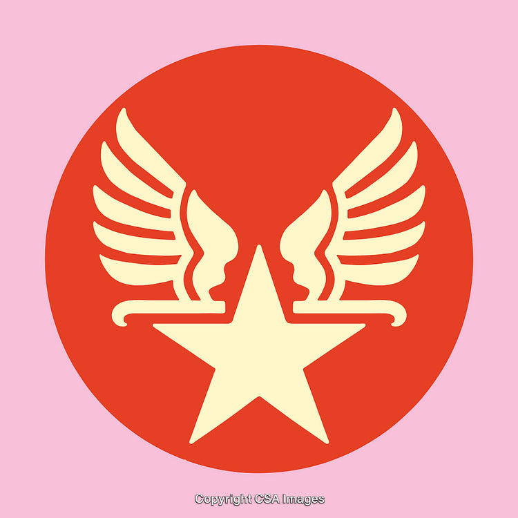 Red Star With Wings Logo Icon in Circular Design