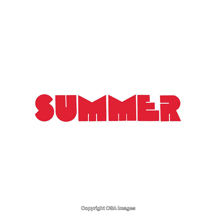 Bold Red 'Summer' Text Artwork on White Background