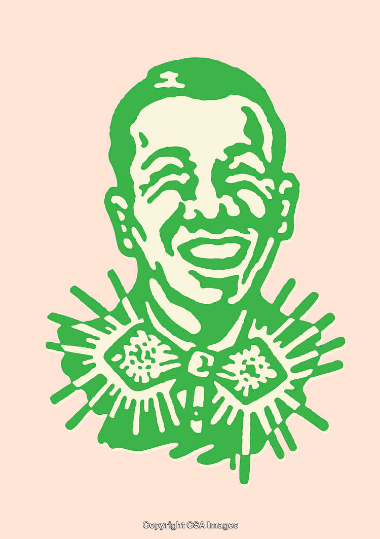 Colorful Line Art Illustration of Smiling Face on Soft Background