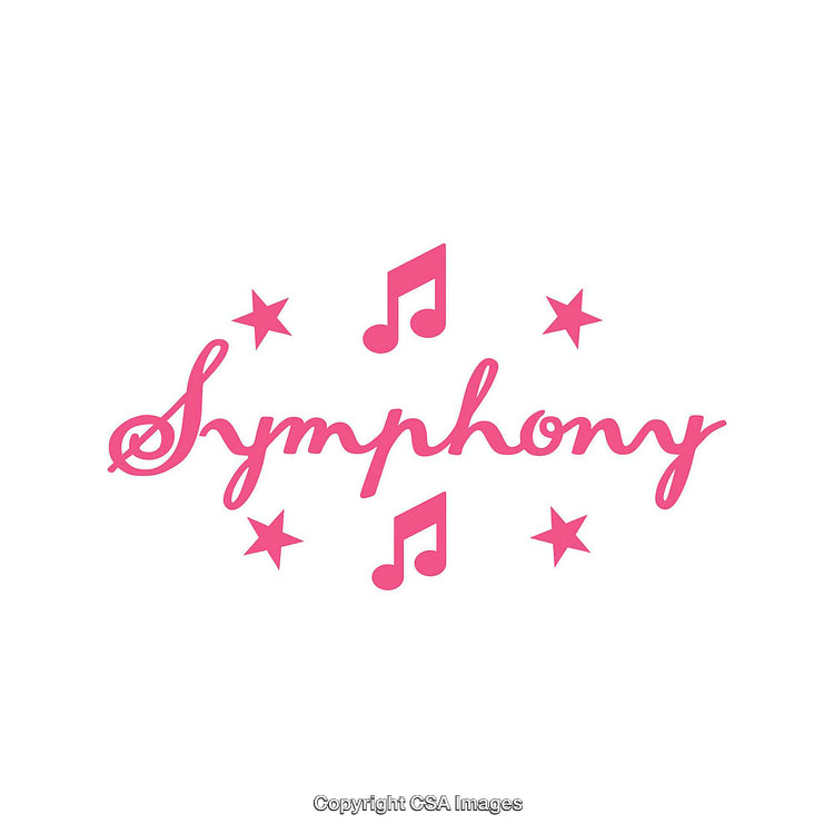 Pink Symphony Design Featuring Music Notes and Stars