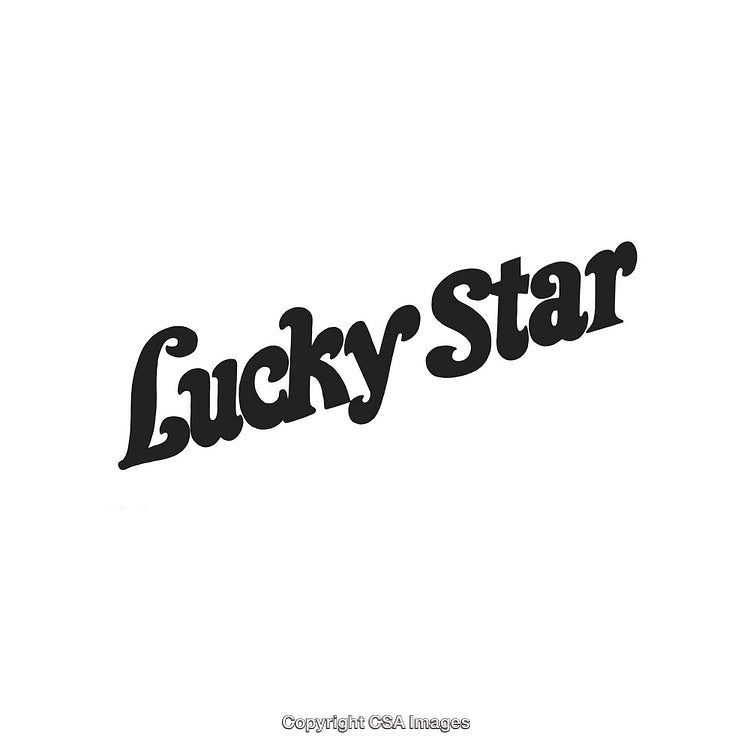 Stylized Black Text Reading 'Lucky Star' Against a White Backdrop