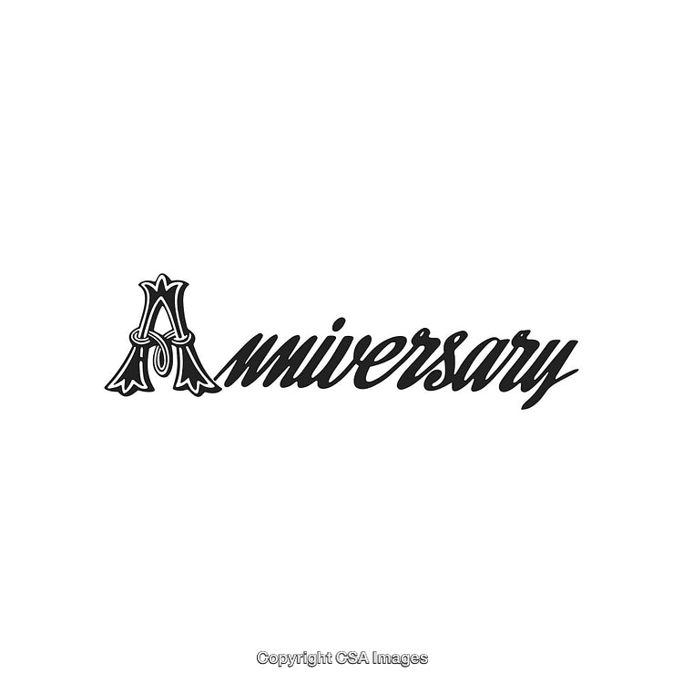 Elegant Typography Design Showcasing The Word 'Anniversary' With Decorative Flair