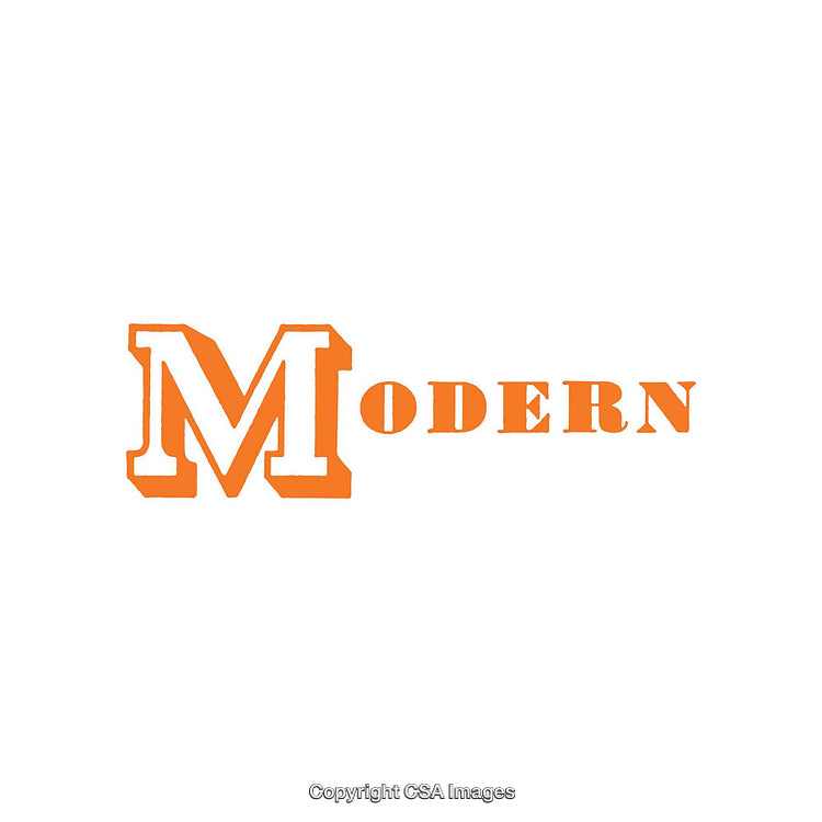 Orange Modernist Minimalist Typography Design With Bold Lettering on White Background