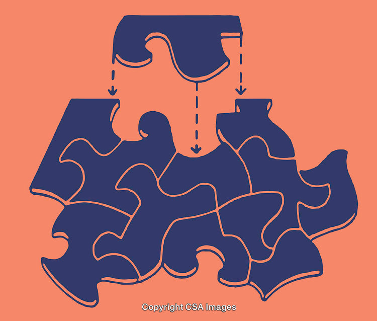 Puzzle Illustration Representing Conceptual Challenges and Solutions in Abstract Design