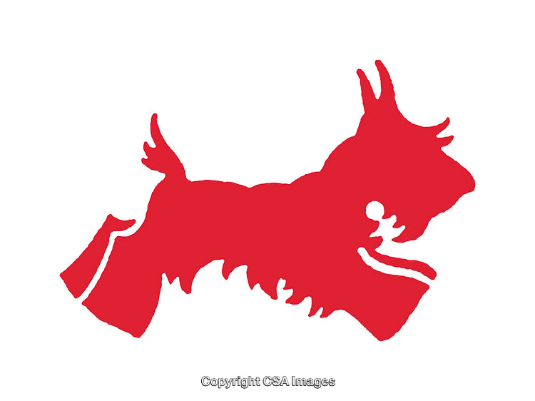Minimalist Red Silhouette of a Canine-Inspired Icon Design