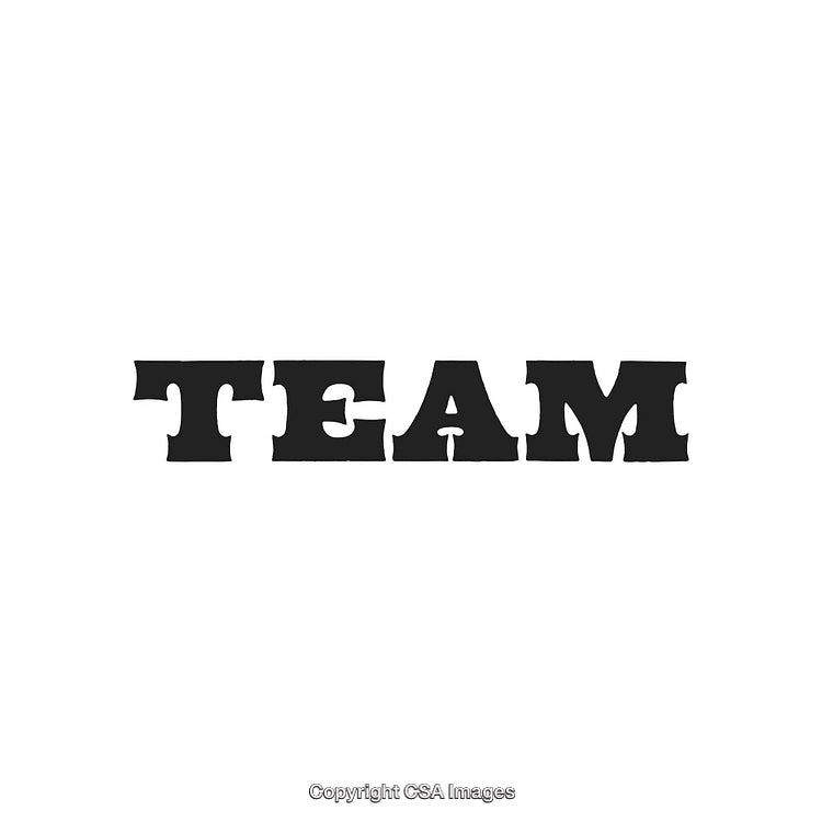 Text Artwork Depicting the Word Team in Decorative Bold Typography