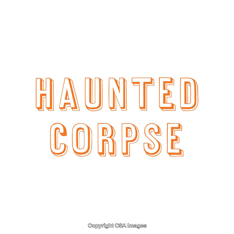Bold Orange Text Depicting the Phrase 'Haunted Corpse' for Creative Design