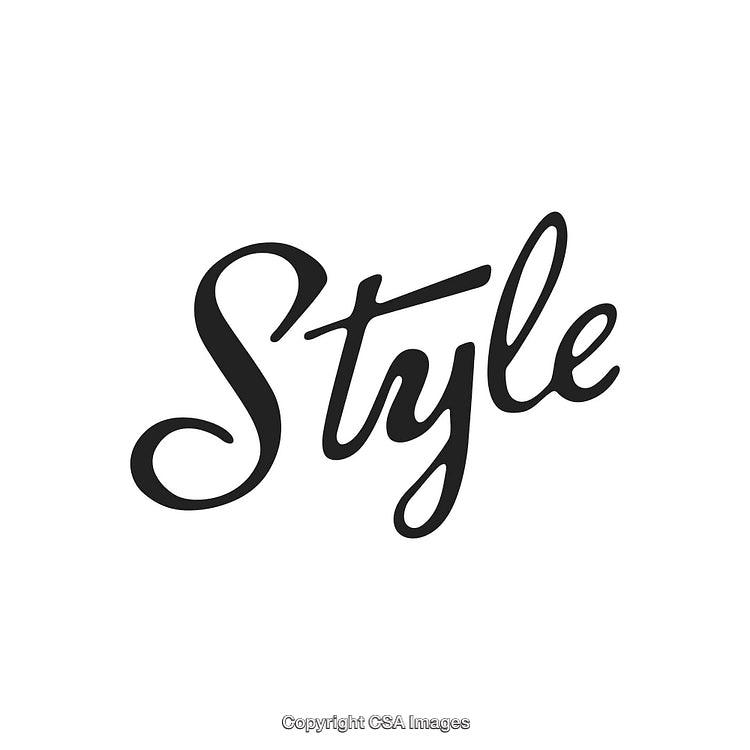 Stylized Handwritten Typography Depicting the Word 'Style' in Elegant Black Script