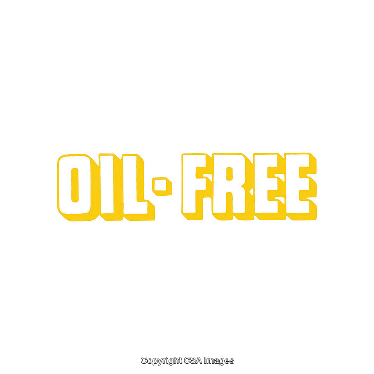 Bold Yellow 'Oil-Free' Text on White Background