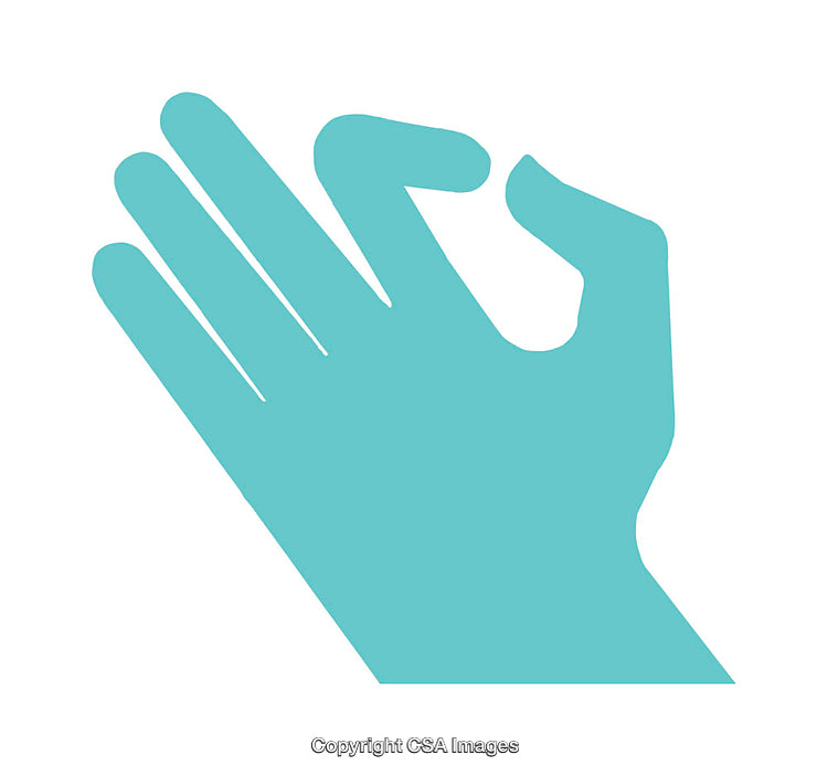 Minimalistic Blue Icon of a Hand in Artistic Representation