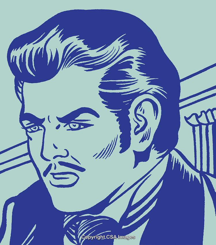 Vintage Style Illustration of a Character with Bold Lines and Retro Colors