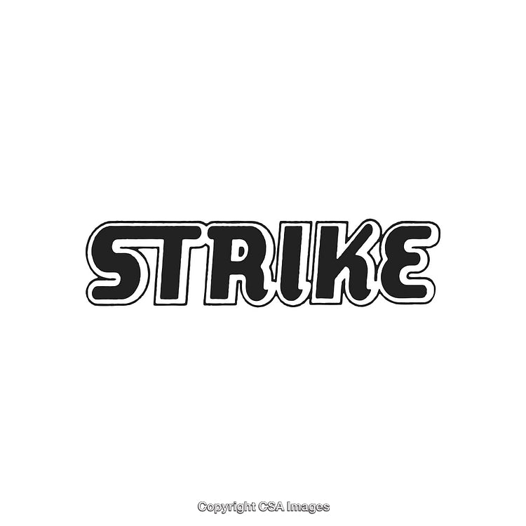 Bold Black and White Strike Text in Comic Style Typography