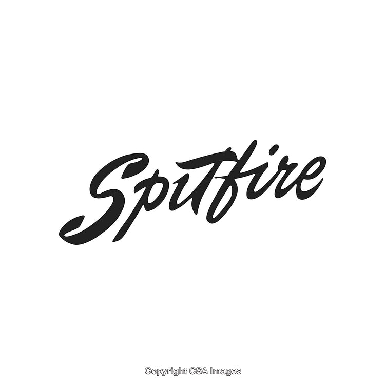 Stylish Cursive Spitfire Logo Design on White Background