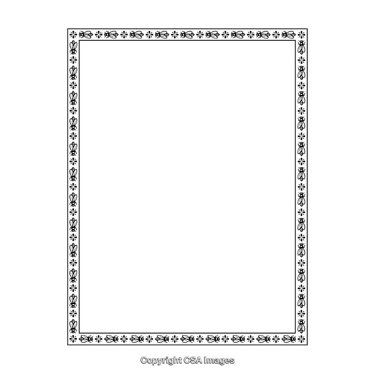 Elegant Black and White Ornamental Border with Symmetrical Design