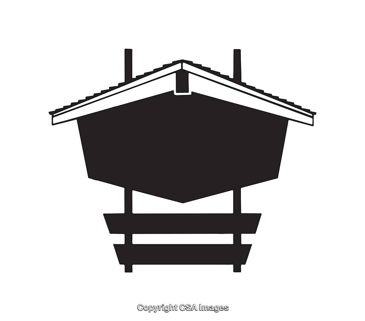 Minimalistic Black and White Illustration of a Stylized House Icon